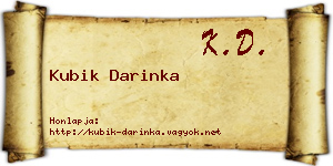 Kubik Darinka névjegykártya